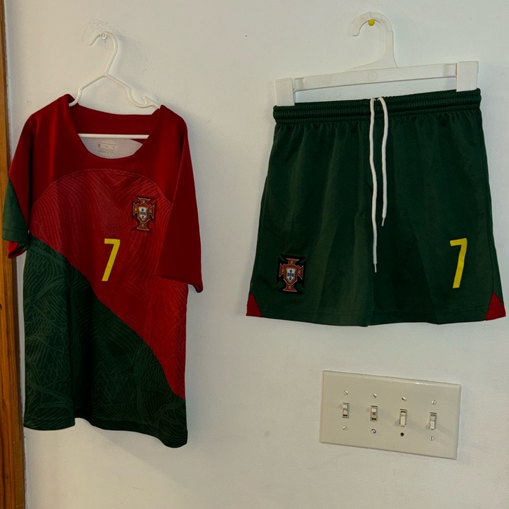 Portugal National Team Kids Retro Soccer Kit - Cristiano Ronaldo Edition